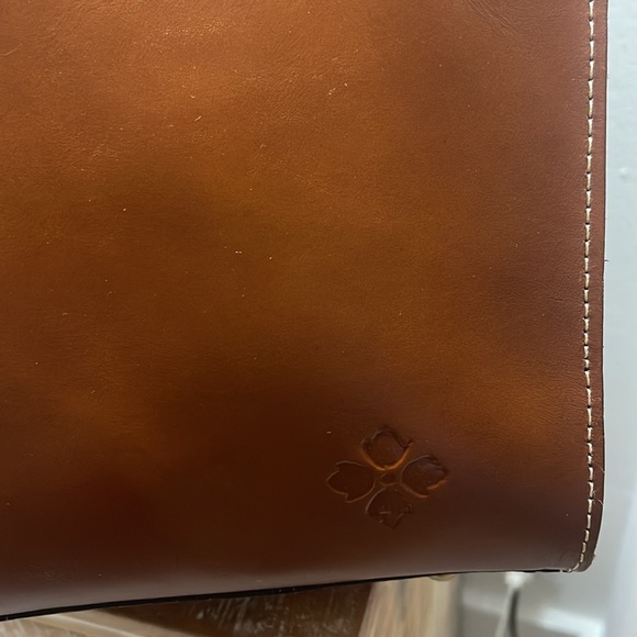 Patricia Nash Zancona Tan Leather Top Zip Closure Tote Bag - Picture 6 of 8